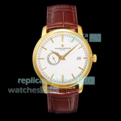Swiss Replica New Vacheron Constantin Traditionnelle Yellow Gold Case 38mm Watch 
